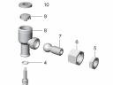 METALTECNICA ART. 1100-1101 Szórófejtest 1-állású, fojtószelepes, állítható 1/4