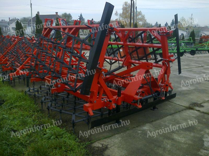 Fogas borona új, 5,5 m dupla levélsorral és simítóval