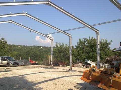 Csarnokváz, acélcsarnok, gépszin, szénatároló