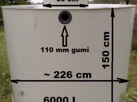 6 m3-es szennyvízgyűjtő,  tároló tartály AKCIÓ 6 m3-es szennyvízgyűjtő,  tároló tartály AKCIÓ