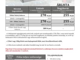 Francia agrofólia akció,  sátorfólia,  cseppmentes,  thermo 180 mikron,  45 hónap UV-garancia