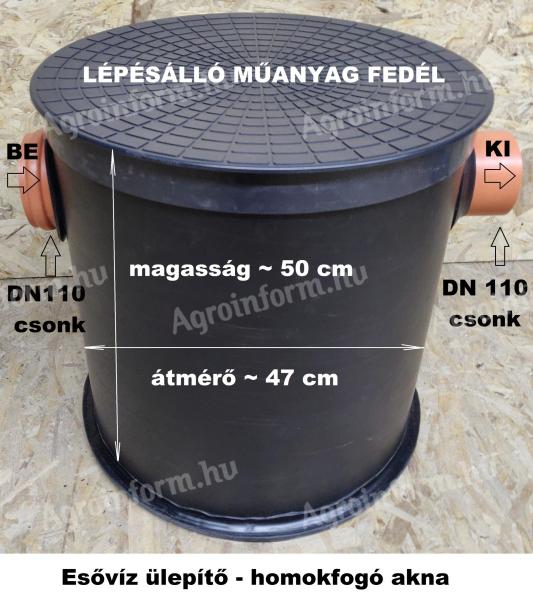 Előszűrő / ülepítő akna - tartály - esővízgyűjtő tartályokhoz - DN 480 - ELADÓ
