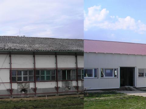 Trapézlemez,  cserepes lemez