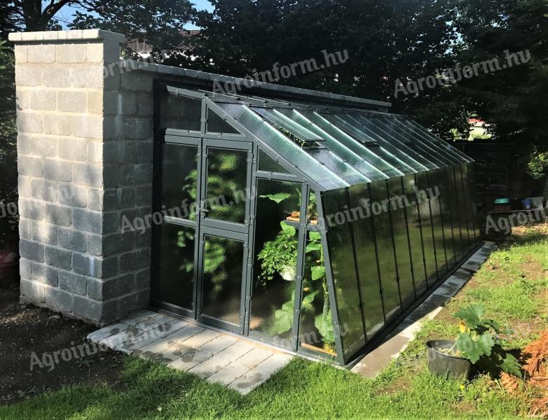 Üvegház – fal melletti, kiváló minőségű, 10 év garanciával