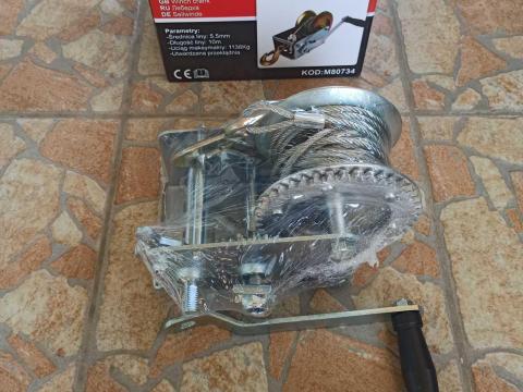 Kézi csörlő 10 m/5, 5 mm acélsodrony 1134 kg * Mar-Pol * 10 méter, 2 sebesség, 10 m drótkötél Kézi csörlő 10 m/5, 5 mm acélsodrony 1134 kg * Mar-Pol * 10 méter, 2 sebesség, 10 m drótkötél