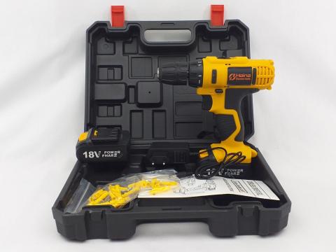 Akkus csavarbehajtó,  fúrógép 18V fúró gép,  2 db Li-ion akkuval és hordtáskával Akkus csavarbehajtó,  fúrógép 18V fúró gép,  2 db Li-ion akkuval és hordtáskával