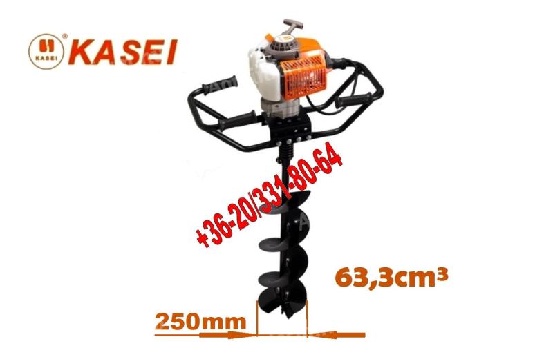 Talajfúró, Földfúró 63.3 cm³ Gödörfúró * KASEI 3WT-300B * +250 x 800 mm Fúróval * 2 Év Jótállás *