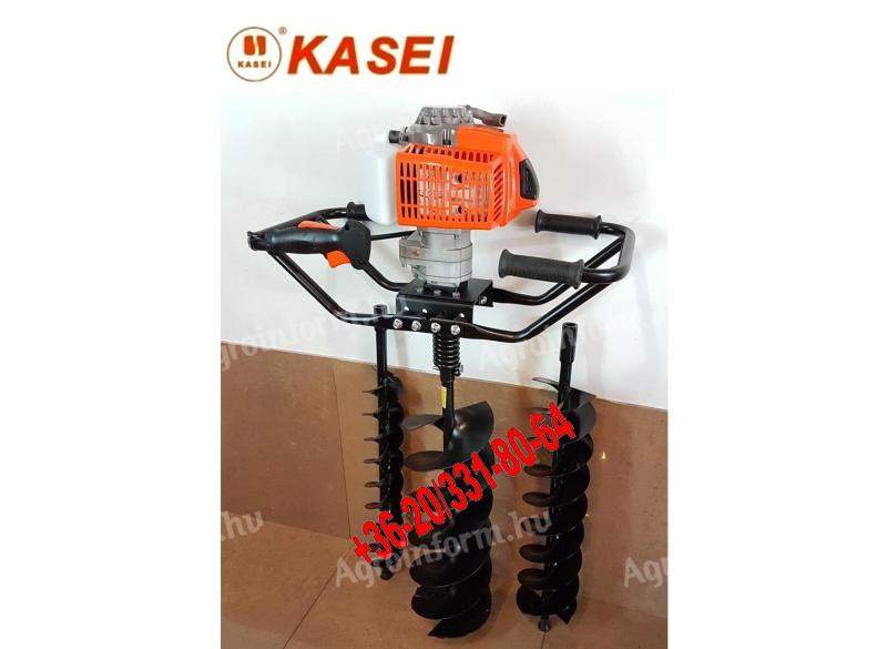 Talajfúró, Földfúró 63,3 cm³ Gödörfúró * KASEI 3WT-300B *  +100, 150, 200 x 800 mm Fúróval * 2 Év Jótállás *
