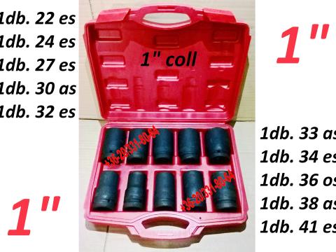 Dugókulcs készlet 1" coll Gépi Krovafej 22 - 41mm Krova 10 darabos szett Pneumatikus krova Dugókulcs készlet 1" coll Gépi Krovafej 22 - 41mm Krova 10 darabos szett Pneumatikus krova