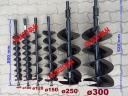 Földfúró, talajfúró 80, 100, 120, 150, 200, 250, 300 mm duplaspirál, ütközéstompító widia lapka