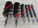 Földfúró, talajfúró 80, 100, 120, 150, 200, 250, 300 mm duplaspirál, ütközéstompító widia lapka