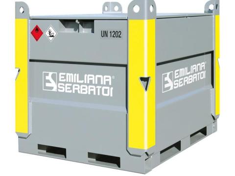 EMILCUBE 950 literes, duplafalú acél gázolajtartály ADR-minősítéssel EMILCUBE 950 literes, duplafalú acél gázolajtartály ADR-minősítéssel