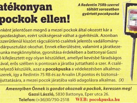 Pocokpuska (változtatható kamratérfogatú) - csalétek kihelyező készülék Pocokpuska (változtatható kamratérfogatú) - csalétek kihelyező készülék