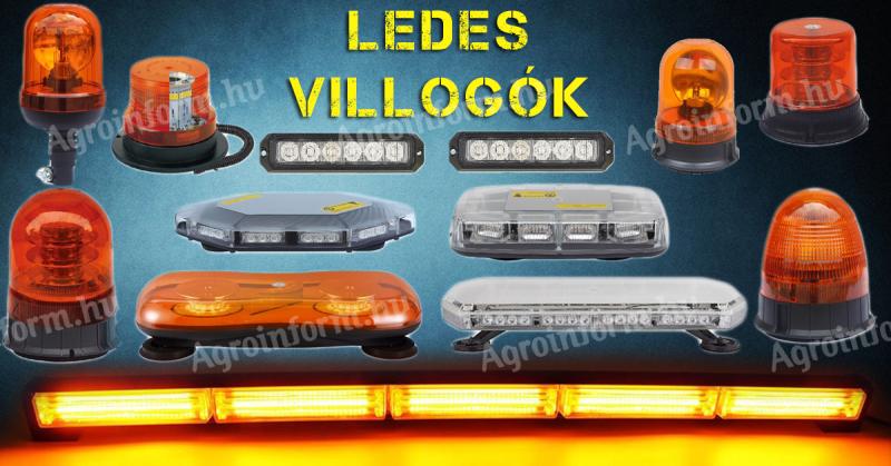 Forgó villogó,  sárga villogó,  sárga ledes fényhíd 12/24V