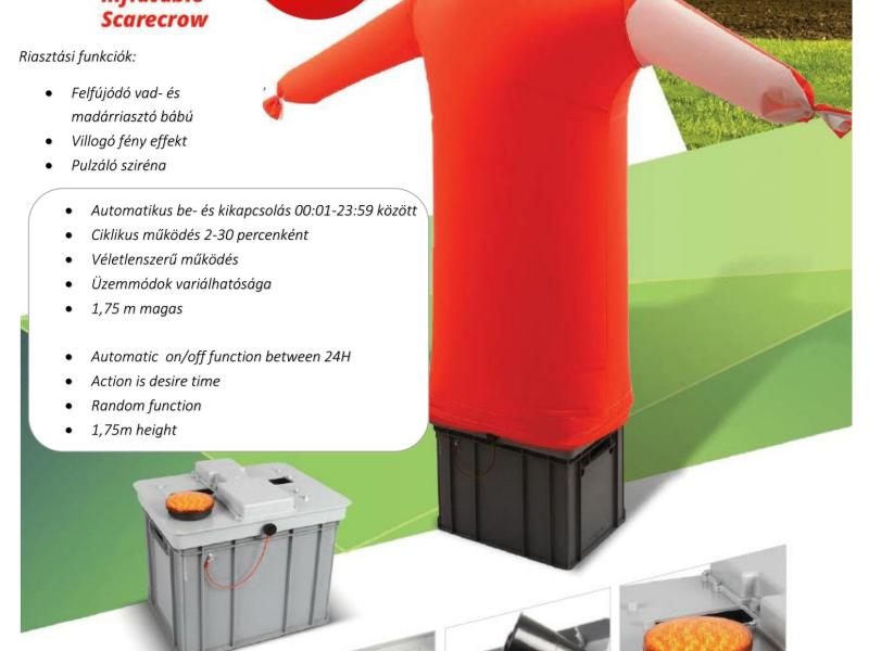 Felfújódó vad- és madárriasztó bábú