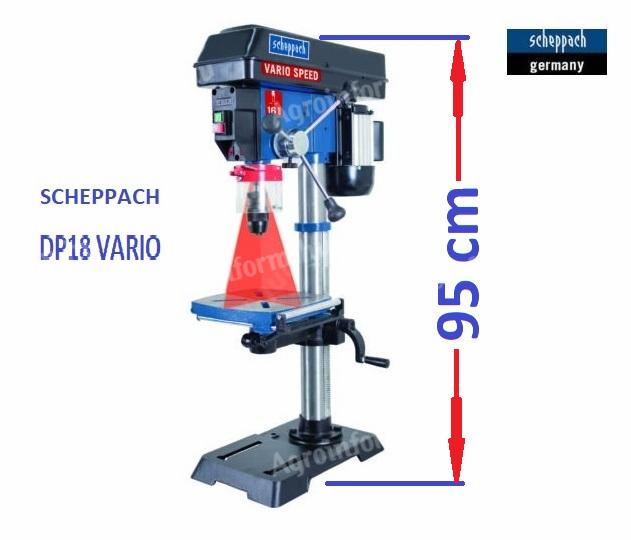 Állványos Fúró Oszlopos Fúrógép Lézeres 95cm 440-2600 rpm. SCHEPPACH DP18 / DP19 VARIO