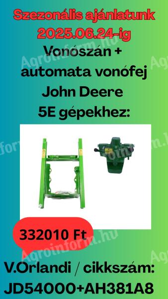 Automata vonófej + vonószán John Deere 5E szériához,  utolsó darab