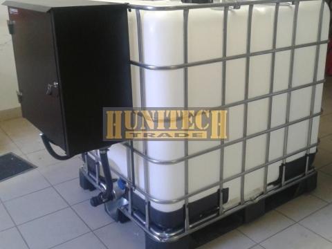 IBC tartály 1000 literes + Kit Equipe 230V. gázolajszivattyú,  mechanikus átfolyás-mérővel IBC tartály 1000 literes + Kit Equipe 230V. gázolajszivattyú,  mechanikus átfolyás-mérővel