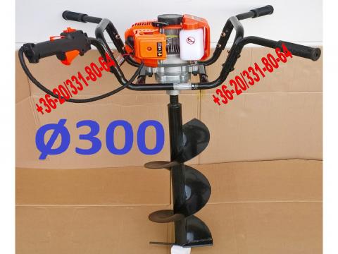 Talajfúró,  Gödörfúró,  2 Felhasználós Földfúró - DEMON - 62cm³/3.2Le +1db. 300as Fúrószár