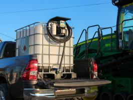 1000 literes új IBC ADR-vizsgával,  DT-Standard 230V 60 liter/p kimérőszerkezettel