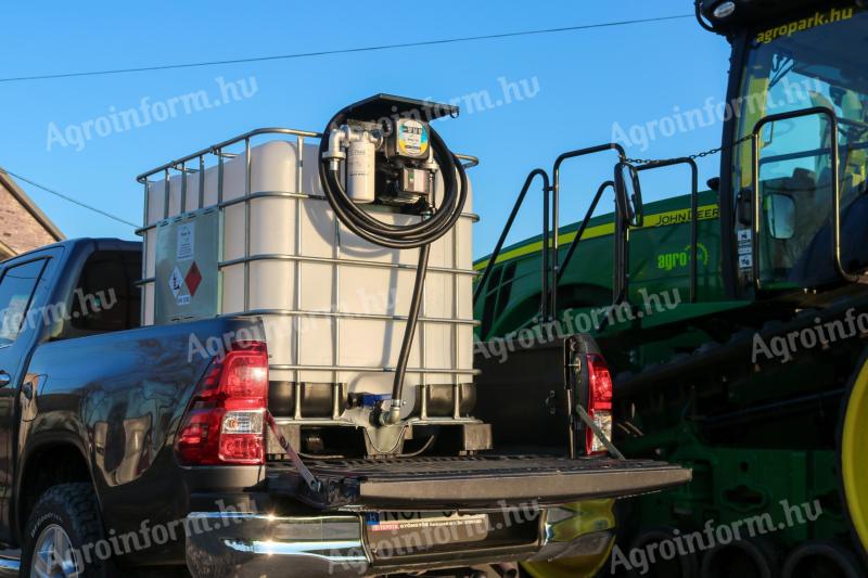 1000 literes új IBC ADR-vizsgával,  DT-Standard 230V 60 liter/p kimérőszerkezettel