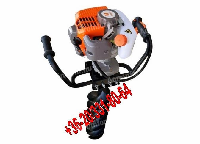 Talajfúró, földfúró KASEI 3WT-300A, gödörfúró 51,7 cm³, +100/150/200 x 800 mm fúrószár, 2 év jótállásal !