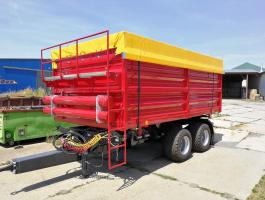 Takarmányszállító billenős pótkocsi fúvós/fluid rendszerrel (2 rekeszes) – terményszállító, tápszállító - PÁLYÁZHATÓ: