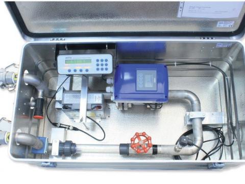 AAMS-SALVARANI Szivattyúvizsgáló,  35-1300 l/perc,  20 bar,  2" átlátszó csőszakasszal