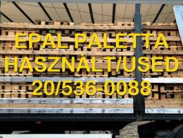 EUR-EPAL típusú raklap 20/536-0088 " világos " és használt eladó