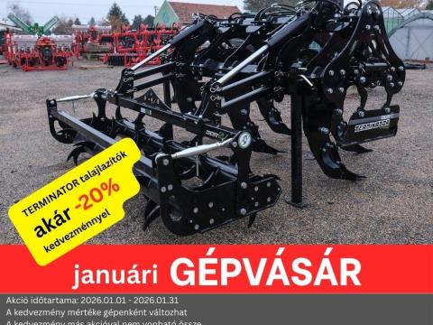 GÉPVÁSÁR -20% I Terminator 5 késes,  65 cm mélység,  2,5 m – Talajlazító eladó