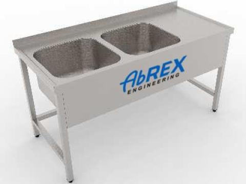 Rozsdamentes mosogató 2 medencével és csepptálcával Rozsdamentes mosogató 2 medencével és csepptálcával