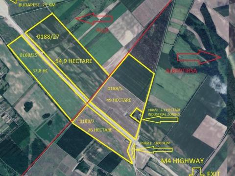 170 hektár bérbe adott szántóföld eladó az M4 mellett 170 hektár bérbe adott szántóföld eladó az M4 mellett