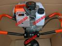 Talajfúró Földfúró 52cm³ Gödörfúró 2.2kw/2.9Le +3 fúró: 100 150 200 * Welnek Tools V90055