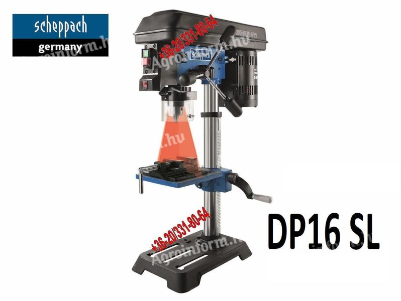 Oszlopos asztali fúrógép,  DP 16 SL, lézeres központosító, 550 W, 5 sebesség - Scheppach DP16SL - 