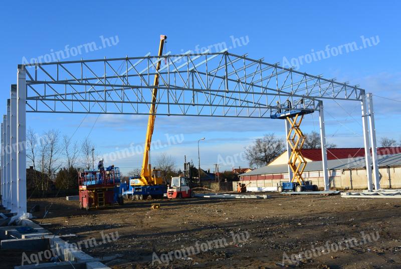 Gabonatároló-Lovarda 24 x 60 x 5m Acélcsarnok vázszerkezet