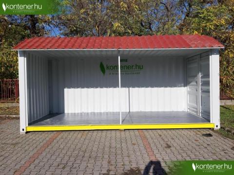 20’ felújított tengeri konténer hosszanti oldalfali kivágással