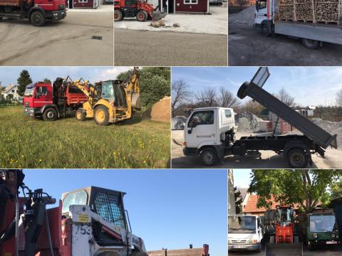 Építőanyag,  darus raklapos,  ömlesztett árú szállítás,  gépi földmunka Építőanyag,  darus raklapos,  ömlesztett árú szállítás,  gépi földmunka