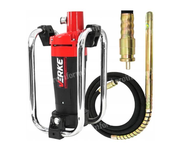 Új betontömörítő tűvibrátor 1,6 kW motorral, 4 m rugalmas vibrotömlővel – Verke V10150