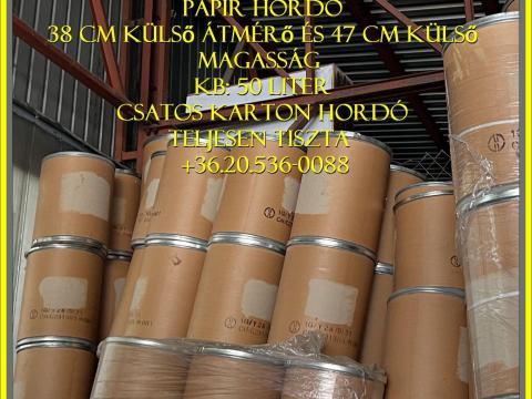 Karton papír hordó 20 536 - 0088 henger doboz Papírhordó - Fiber dob használt eladó 50 L Karton papír hordó 20 536 - 0088 henger doboz Papírhordó - Fiber dob használt eladó 50 L
