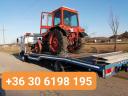 Gépszállítás 0-30T-ig GYORSAN és OLCSÓN MTZ HW6011 irodakonténer öntöződob pótkocsi bálázó