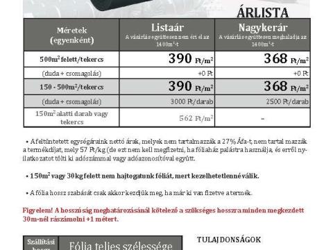 Silófólia szürke-fehér,  230 mikron,  7-8 év élettartam,  72 hónap UV-garancia,  méretre szabott Silófólia szürke-fehér,  230 mikron,  7-8 év élettartam,  72 hónap UV-garancia,  méretre szabott