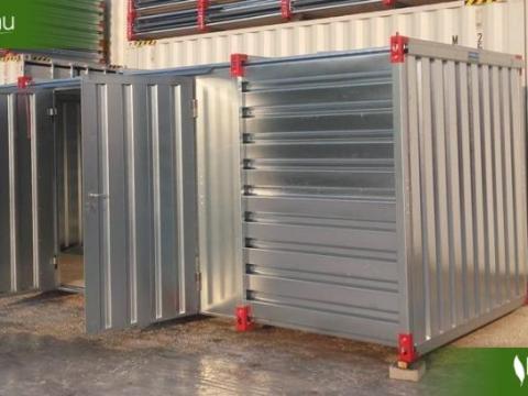 4 m hosszú,  OLDALAJTÓS új lapraszerelt raktárkonténer,  Kovobel,  raktár,  konténer