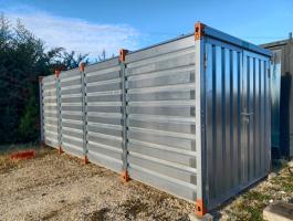 6 m hosszú,  újszerű,  lapraszerelt raktárkonténer,  Kovobel,  raktár,  konténer