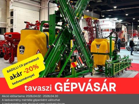 Gépvásár -20% | BADILLI CX szántóföldi függesztett permetező | 12-18 m | 600-1200 l