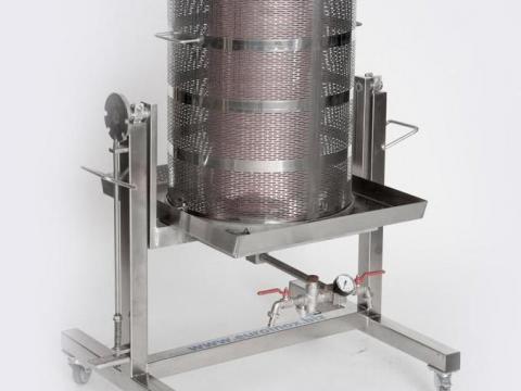 Szőlő gyümölcsprés,  80 literes vizes saválló inox anyagból Szőlő gyümölcsprés,  80 literes vizes saválló inox anyagból