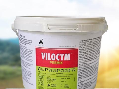 VILOCYM mikotoxin-semlegesítő,  hozamfokozó készítmény haszonállatoknak gyógynövényekkel,  szerves savakkal,  ásványi anyagokkal,  1 kg