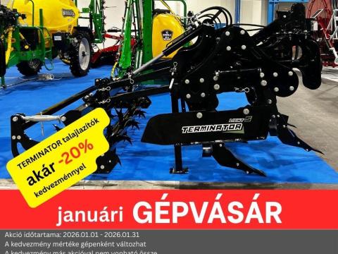 GÉPVÁSÁR -15% I Talajlazító I TERMINATOR 5 késes I 45 cm mélység I 2,5 m