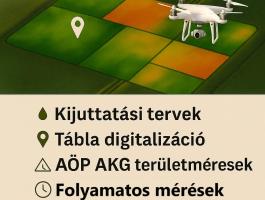 Precíziós szaktanácsadás, drónos felmérés AKG pályázathoz és vadkár méréshez
