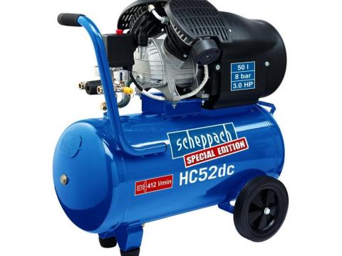 Olajkenésü Kompresszor 2 hengeres - V henger - 2.2kw,  50 L /8 Bar * Scheppach HC52DC Olajkenésü Kompresszor 2 hengeres - V henger - 2.2kw,  50 L /8 Bar * Scheppach HC52DC