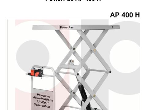 ELEKTROMOS KÉZI SZÁLLÍTÓ KOCSI - POWERPAC AP 400 H ELEKTROMOS KÉZI SZÁLLÍTÓ KOCSI - POWERPAC AP 400 H